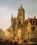 Gent. Blick auf St. Bavo im Herzen der Altstadt unknow artist